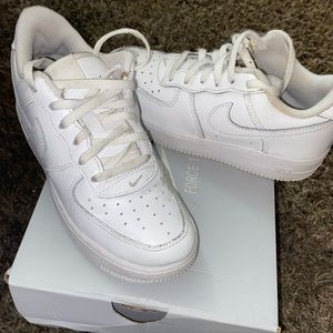 Little boys all white Air Force ones